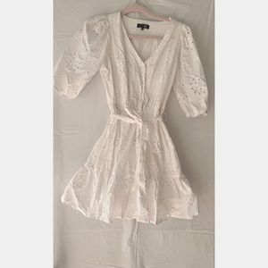 White mini summer dress- size XS